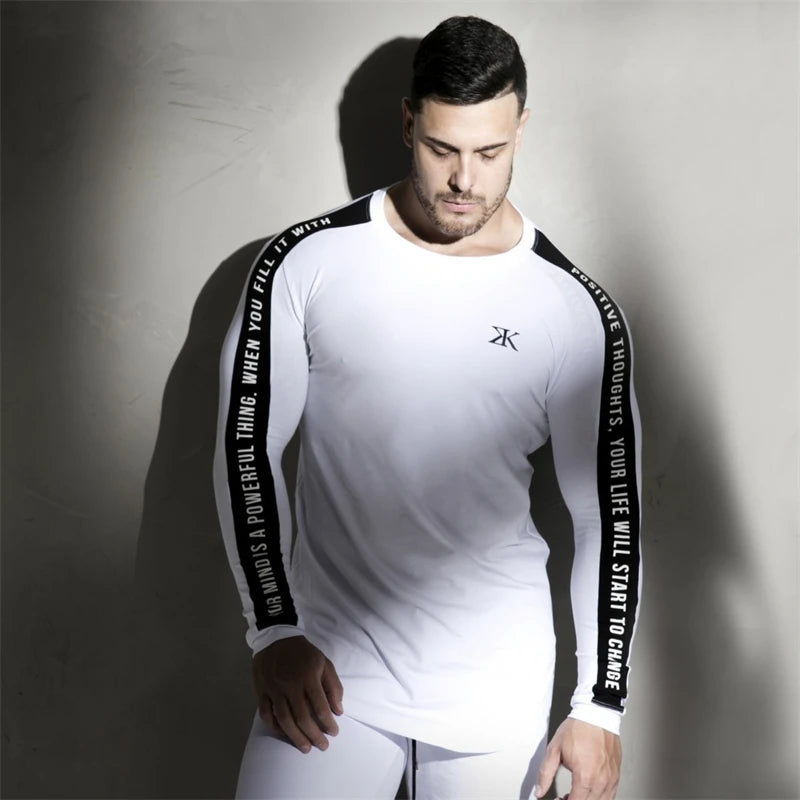 Men Running Sport Shirts Gym Fitness Muscle Comfortable Long sleeve t shirt Male Jogging Training Tee Tops Sportswear Clothing