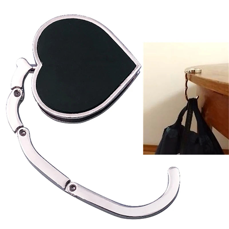 Metal 1pcs Portable Fashion Folding Alloy Purse Handbag Bag Hanger Hook Holder Table Hook Unique Bag Parts Accessories