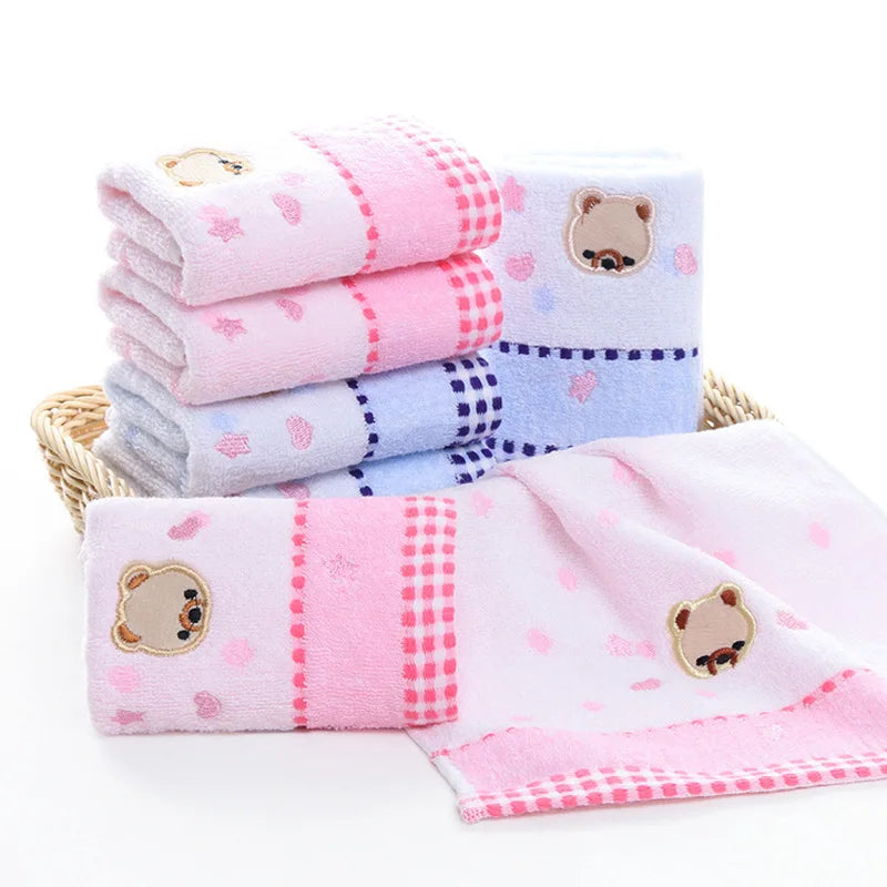 25*50cm baby cartoon bear soft towel high quanlity cotton baby printing washcloth handkerchief kids feeding wipe cloth towel