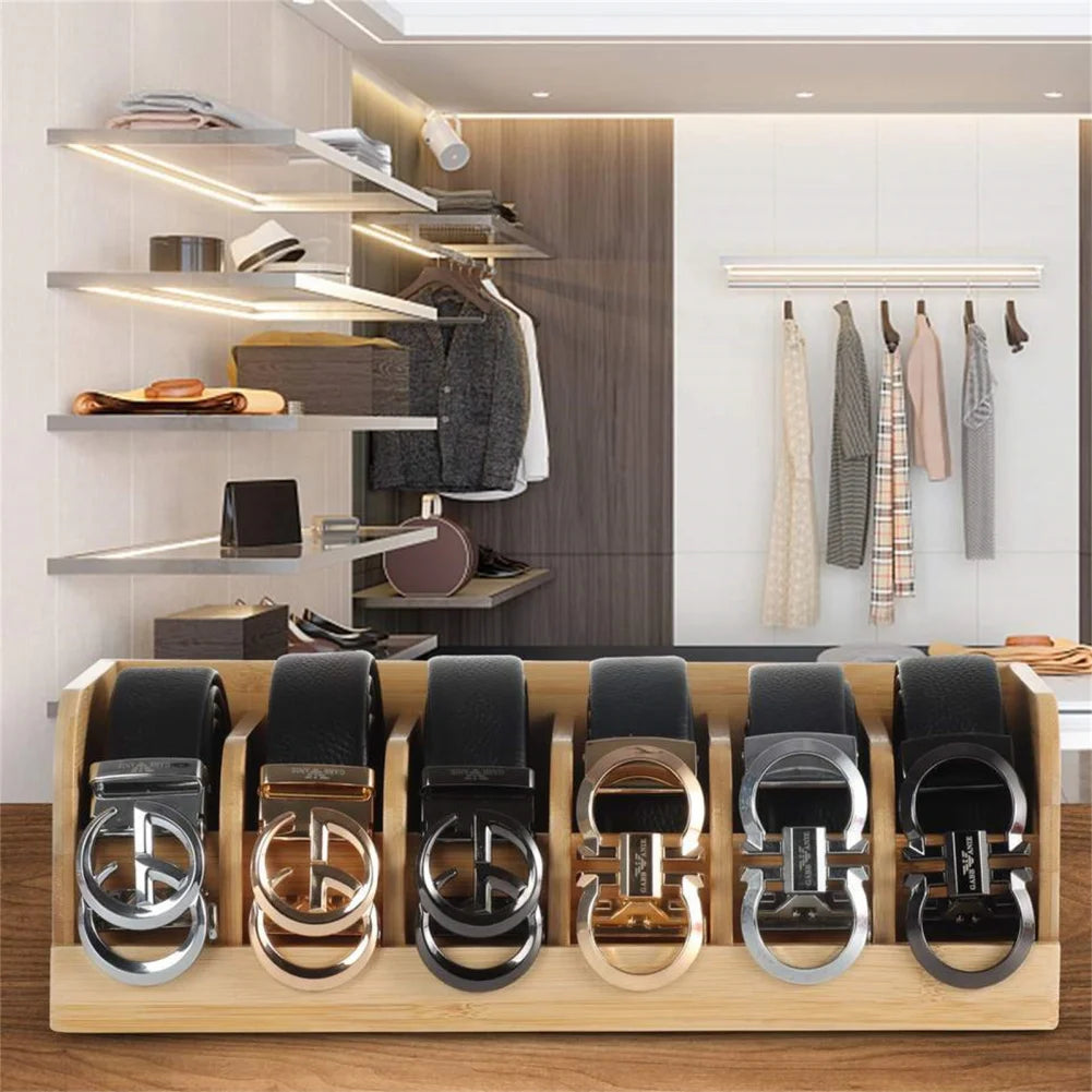 6 Grids Belt Organizer Box Belt Rack Belt Storage Organizer And Displayer For Men Women Closet And Drawer 13.77x5.9x4.48in