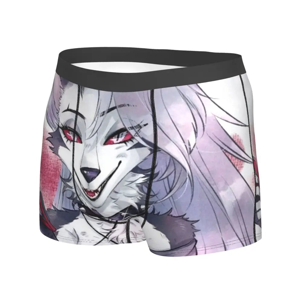 Helluva Boss Loona Underwear cartoon loona fanart hotel wolf moon Print Boxer Shorts Trenky Men Panties Elastic Boxer Brief Gift