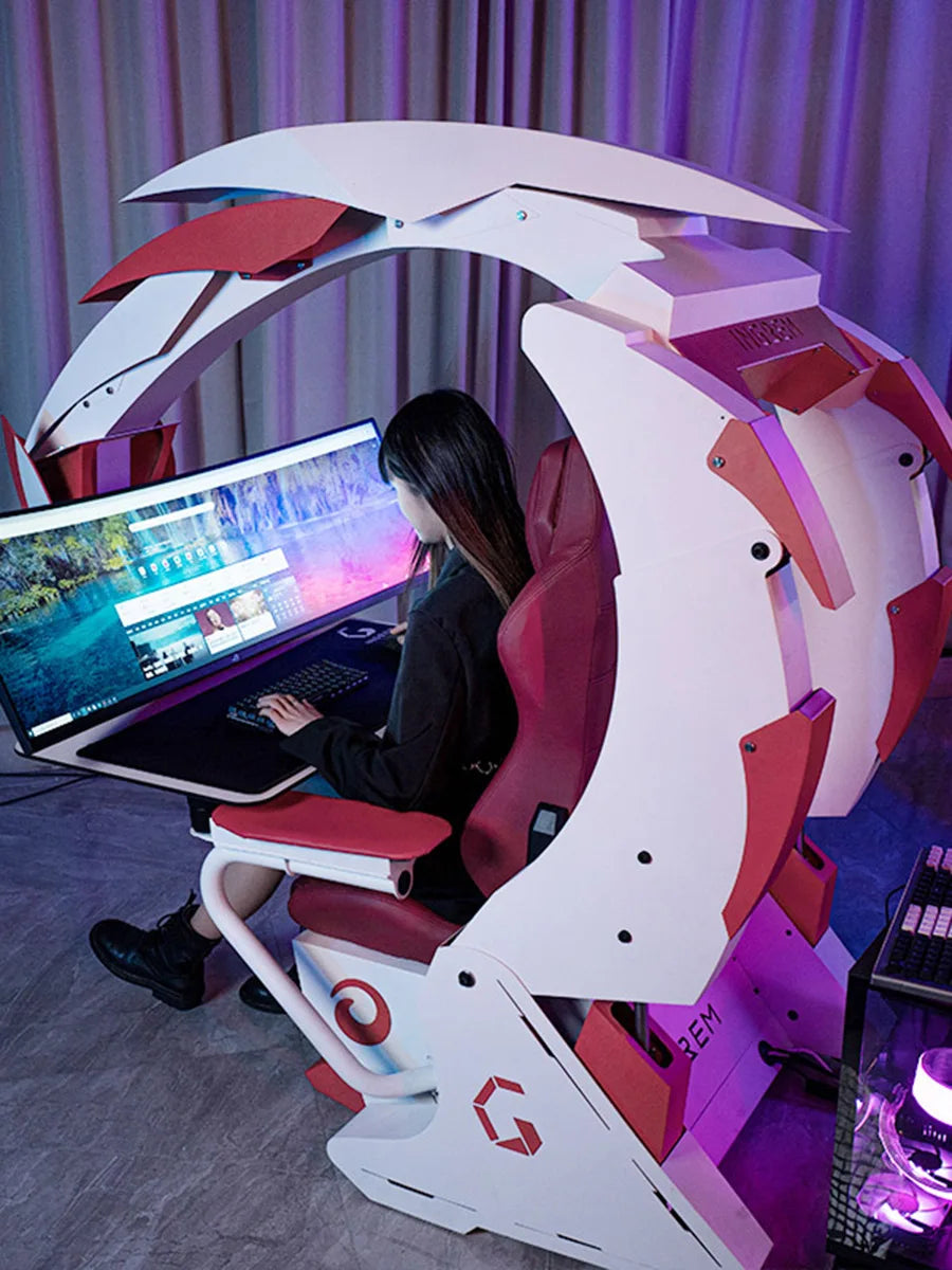 Cockpit Ergonomic Computer Chair Integrated Game Tables Game Cabin Space Capsule E-Sports Cabin