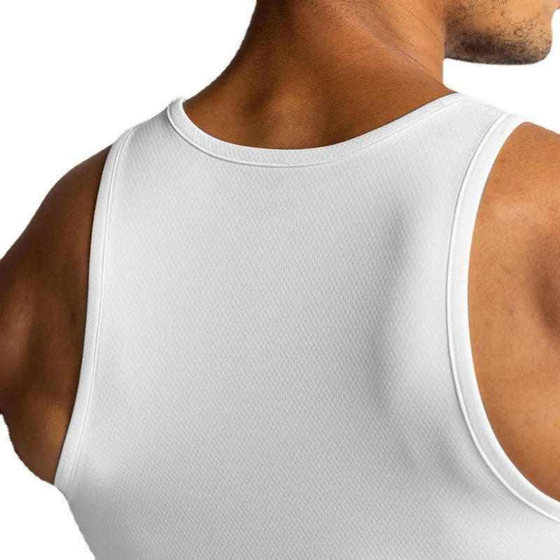 Gym Bodybuilding Fitness Men's Sleeveless Vests Breathable Slim Fit Tank Tops Summer Breathable Quick Dry Workout Muscle Shirts