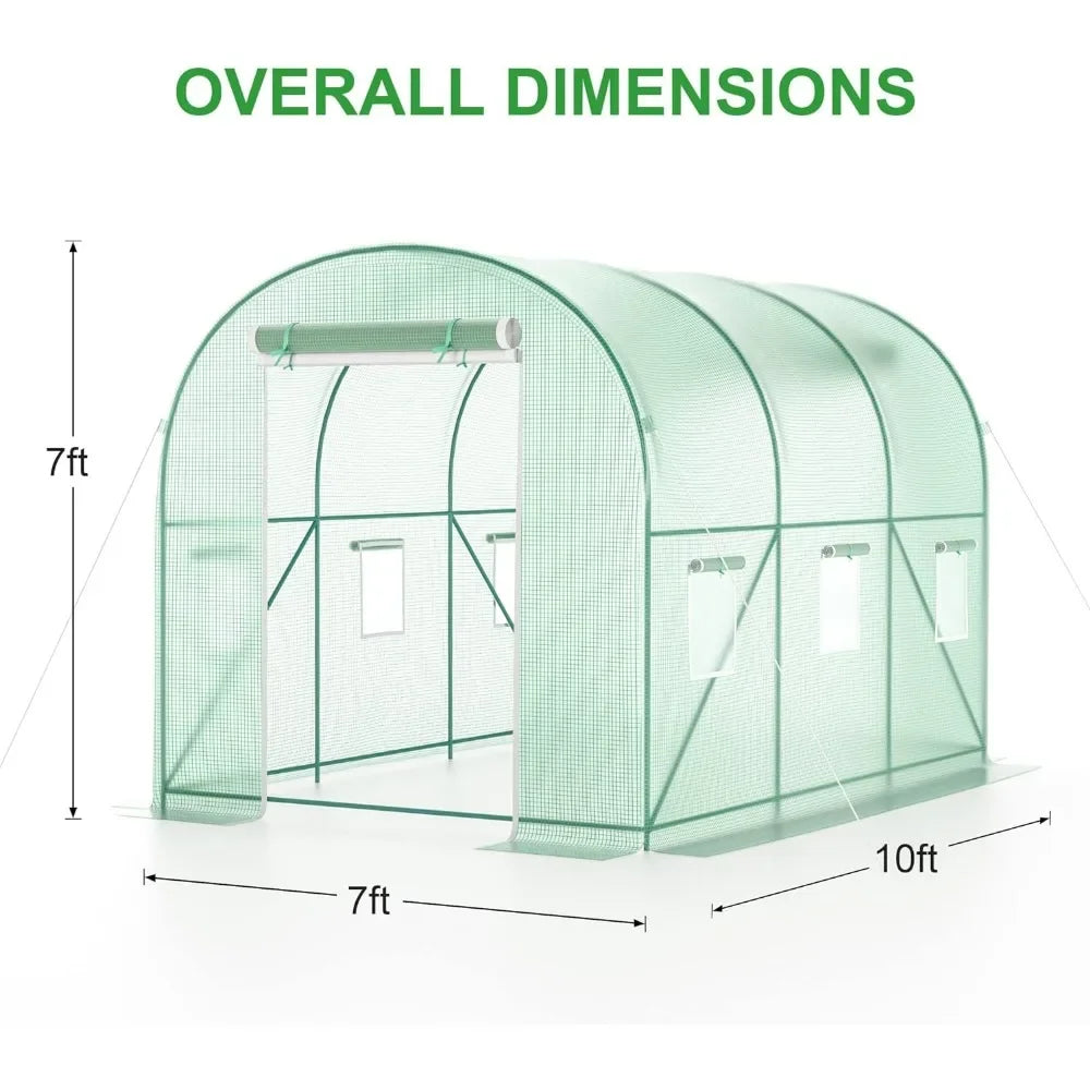 Greenhouse Upgraded Green House with Dual Zippered Screen Doors Heavy Duty Plastic Plant Warm House with Reinforced Frame