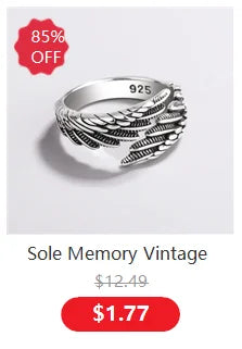 Sole Memory Rainforest Plantain Leaves Green Cool Sweet Romantic Silver Color Female Resizable Opening Rings SRI414