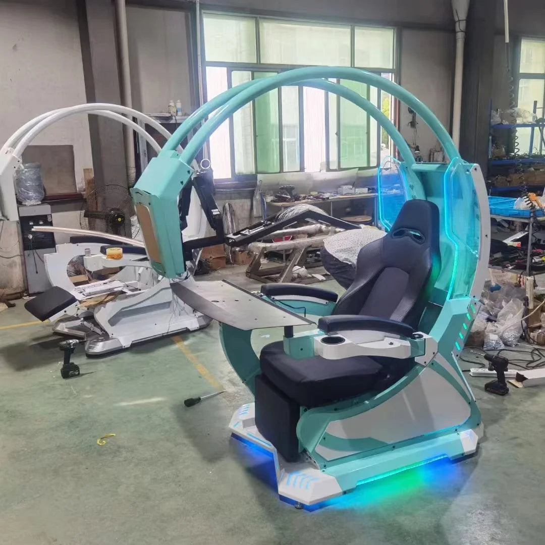 super Dream Pod zero gravity recline  tilting PC gaming racing chair gaming cockpit with speakers RGB LED support 1-2 screens