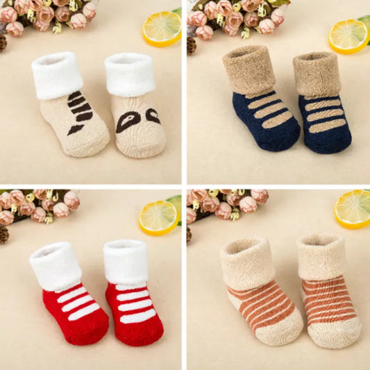 Baby Socks Girls Boys Print Thick Terry Clothes Newborn Accessories Kids Children Toddlers Slipper Gift Clothes Infant Stuff