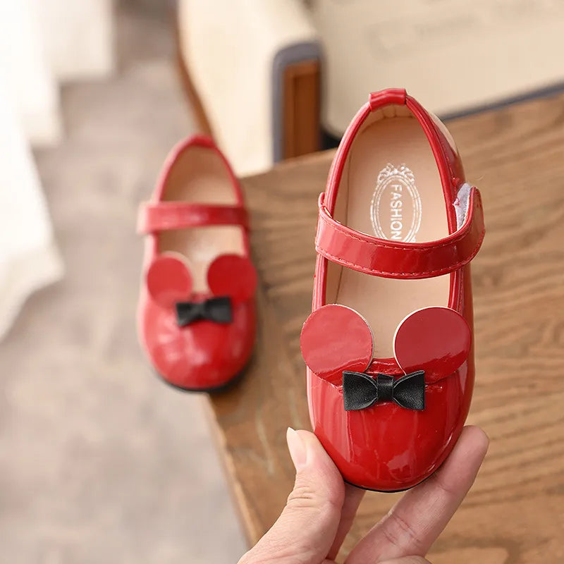 Baby Girl Shoes Soft PU Patent Leather Flats For Girls Kids Little Children Casual Flats Size 21-30 Shoes Cute Sweet Princess