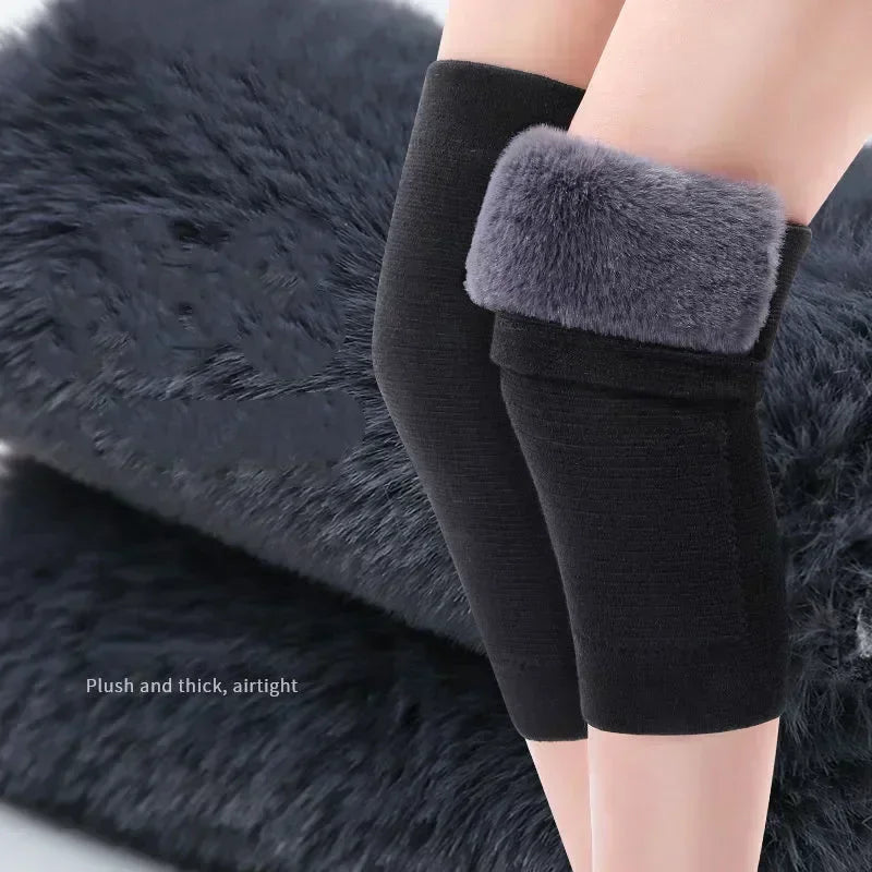 1 Pair Winter Warm Knee Pads for Women Men Old People Cold Leg Arthritis Kneepad Knee Support Rabbit Fur Running Knee Protector