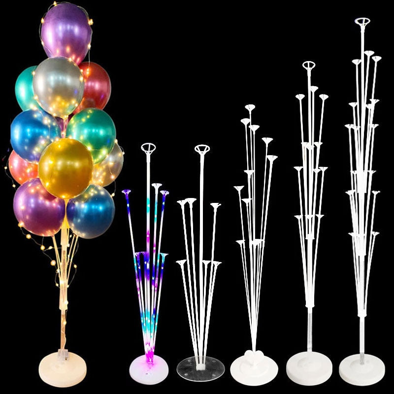 1/2 Set Latex Confetti Balloons Stand Column Balloon Holder Gule Dot Baby Shower Kids Birthday Party Wedding Decoration Supplies