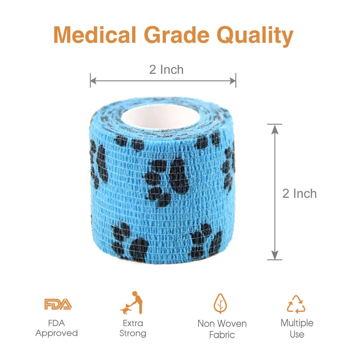 24 Rolls Vet Wrap Pet Elastic Self Adherent Cohesive Bandage for Dog Cat Horse Non-Woven Self Adhesive Sport Tape for Knee Ankle