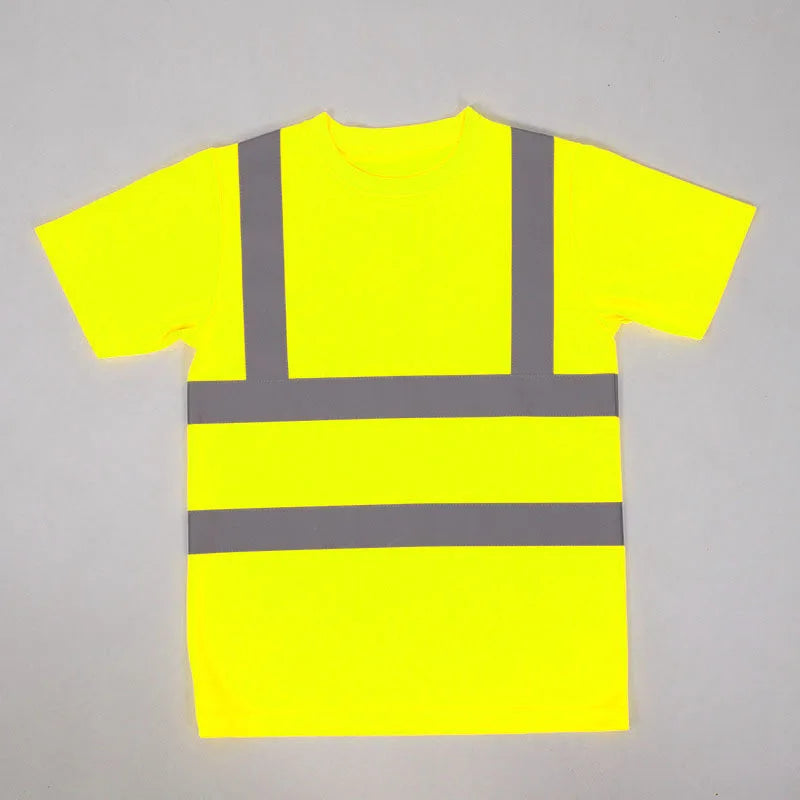 2023 Outdoor Shirt Fluorescent High Visibility Safety Work Shirt Summer Breathable Work T Shirt Reflective Vest t-shirt Quick Dry