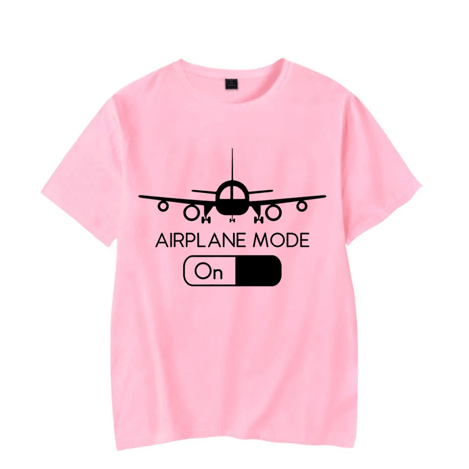 Pilot Flying Airplane Mode T-Shirt Men Summer Harajuku Tshirts Oversized Hip Hop Streetwear Novelty Luminous T Shirts Top Tees