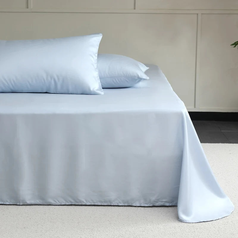 100% Mulberry Silk 4/6pcs Bed Sheet Set, Solid Color Bedding Set, Luxury Silky Fitted Sheet Flat Sheet Pillowcase, Washable Soft