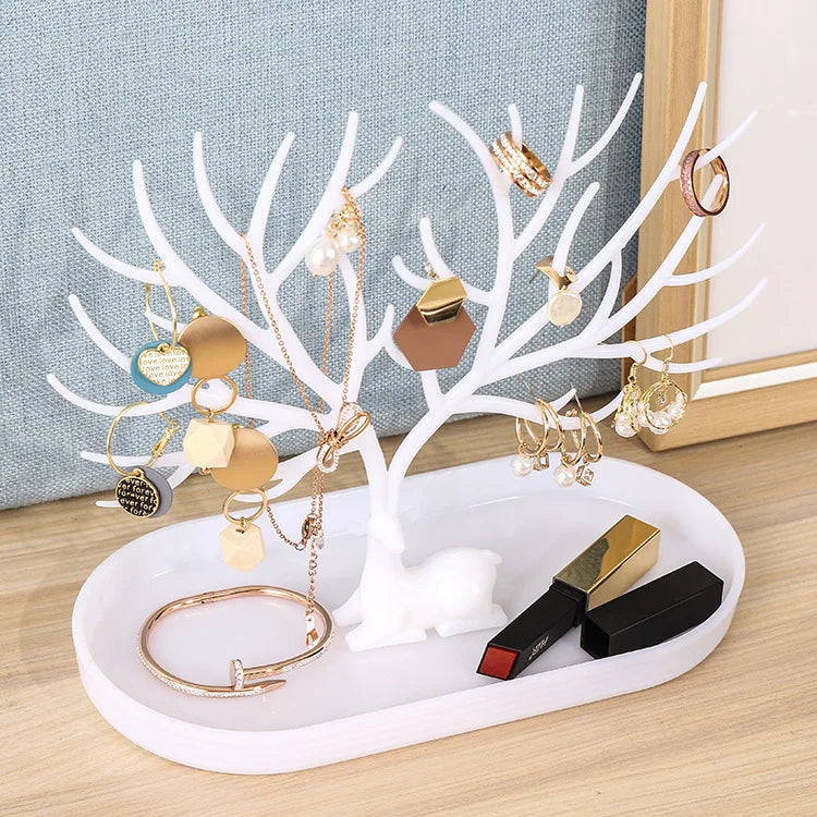 Deer Jewelry Display Stand Earrings Necklace Ring Jewelry Display Tray Tree Storage Racks Organizer Holder Make Up Decoration