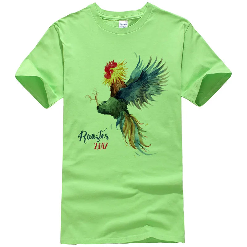 Summer Fashion Tees 2024 New Camisetas Short-sleeved T shirt Men Women Cock colored drawing Printed T-shirts Tops #106