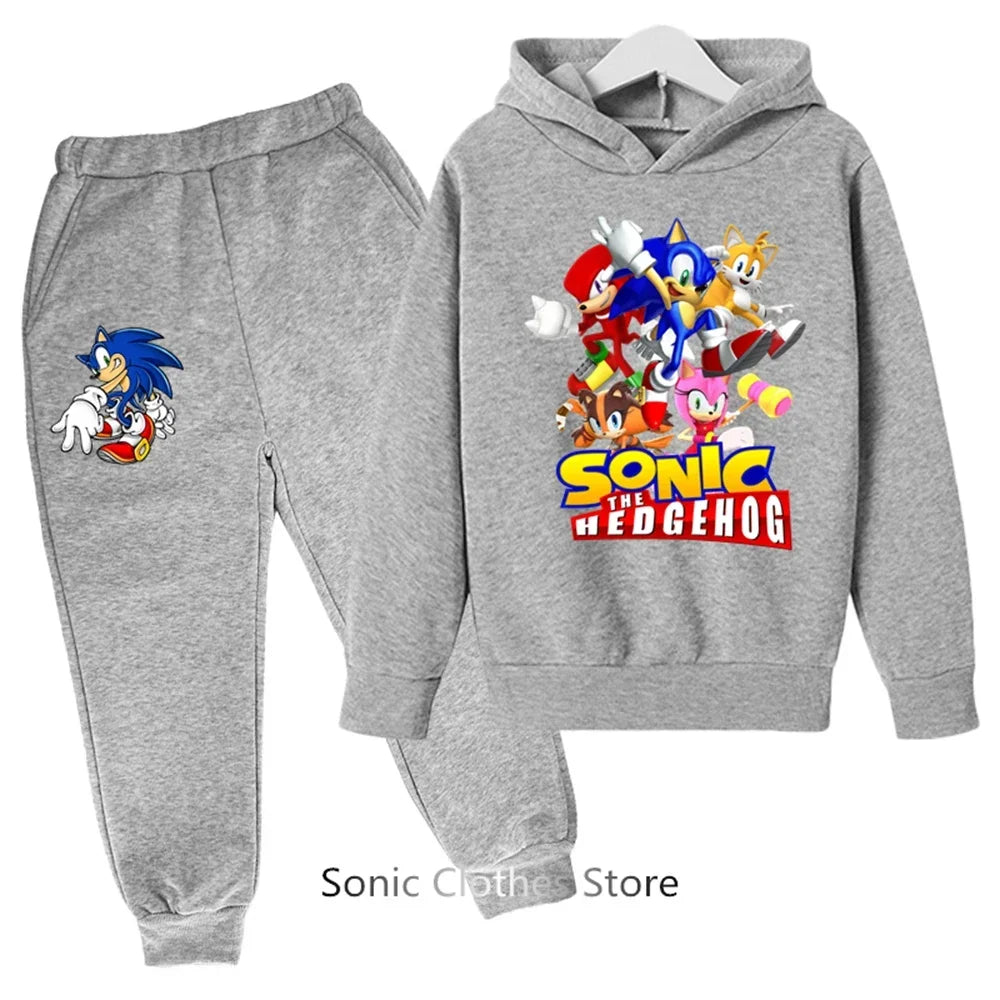 Sega Sonic- Tracksuit Kids Clothing Sets Baby Boys Girls Fashion Sports Suits Sweatshirts+pants Brand Clothes