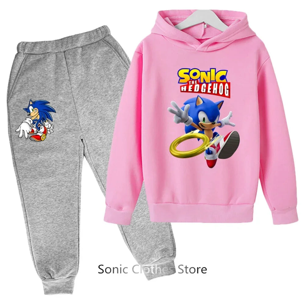 Sega Sonic- Tracksuit Kids Clothing Sets Baby Boys Girls Fashion Sports Suits Sweatshirts+pants Brand Clothes