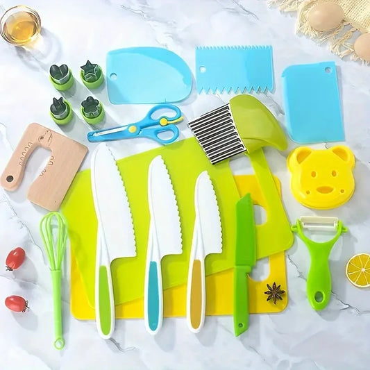 Kids Cooking Cutter Set Kids Knife Toddler Plastic Fruit Knives Children DIY Peeler Tools Kitchen Accessories