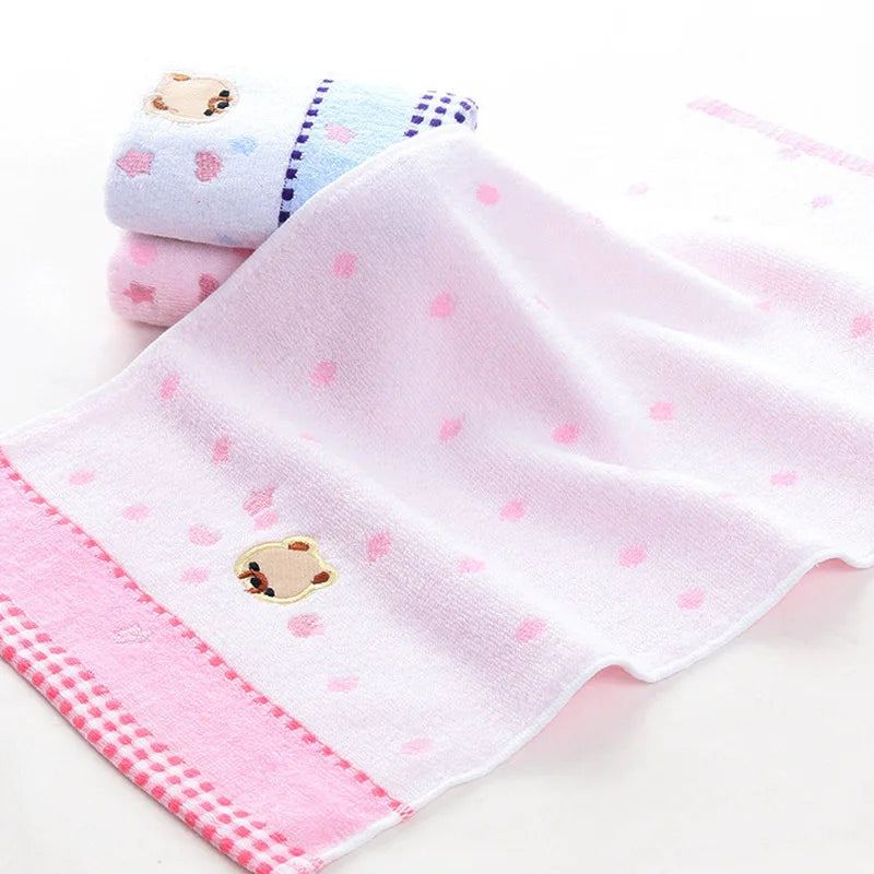 25*50cm baby cartoon bear soft towel high quanlity cotton baby printing washcloth handkerchief kids feeding wipe cloth towel