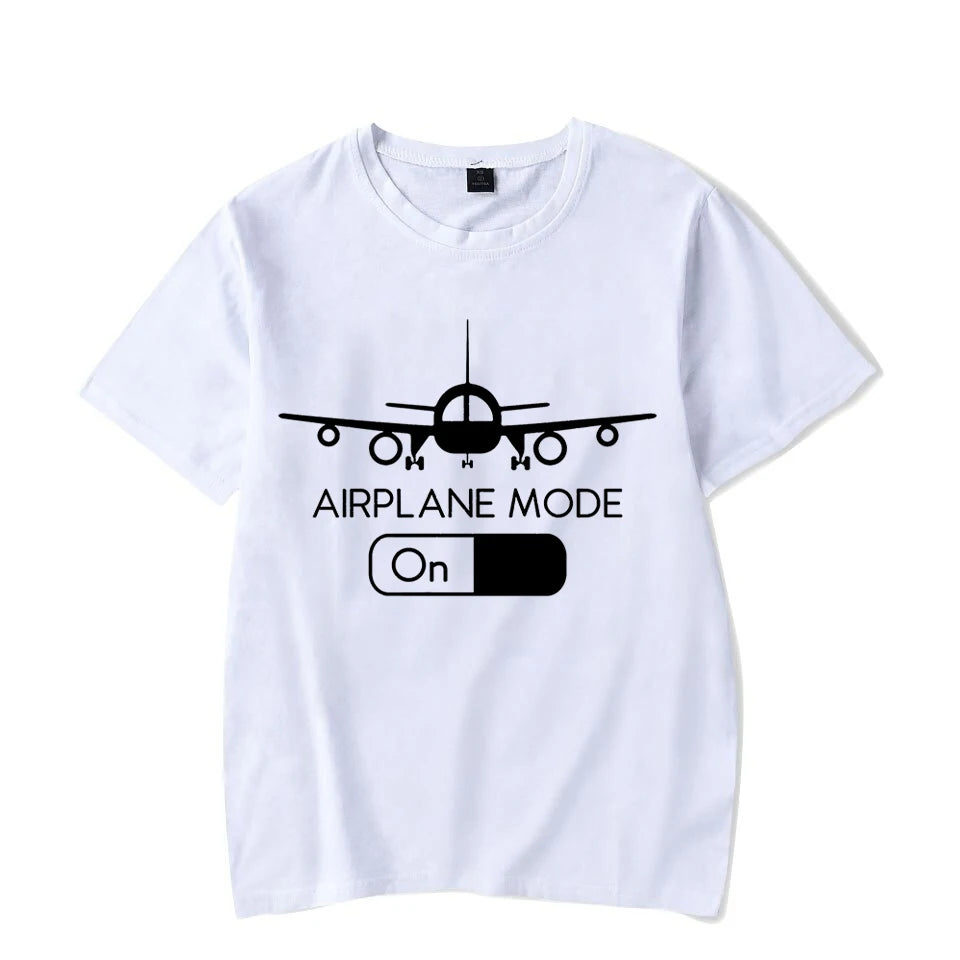 Pilot Flying Airplane Mode T-Shirt Men Summer Harajuku Tshirts Oversized Hip Hop Streetwear Novelty Luminous T Shirts Top Tees