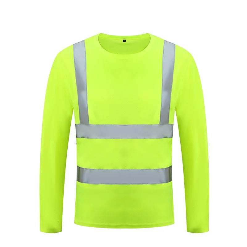 2023Outdoor Shirt Fluorescent High Visibility Safety Work Shirt Summer Breathable Work T Shirt Reflective Vest t-shirt Quick Dry