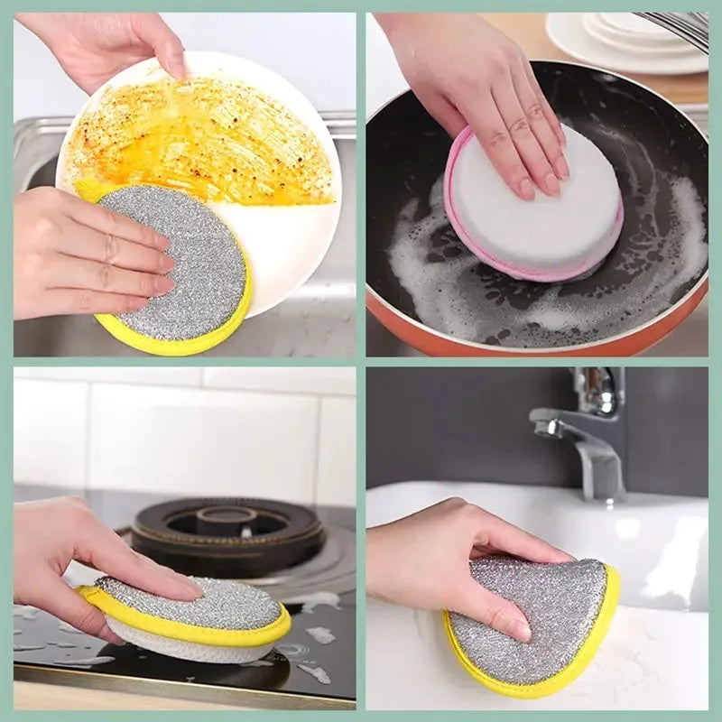 20/5pcs Double Side Dish Washing Sponge Home Cleaning Brush Scouring Pad Wipe Pan Pot Dish Wash Sponge Kitchen Tool Accessories