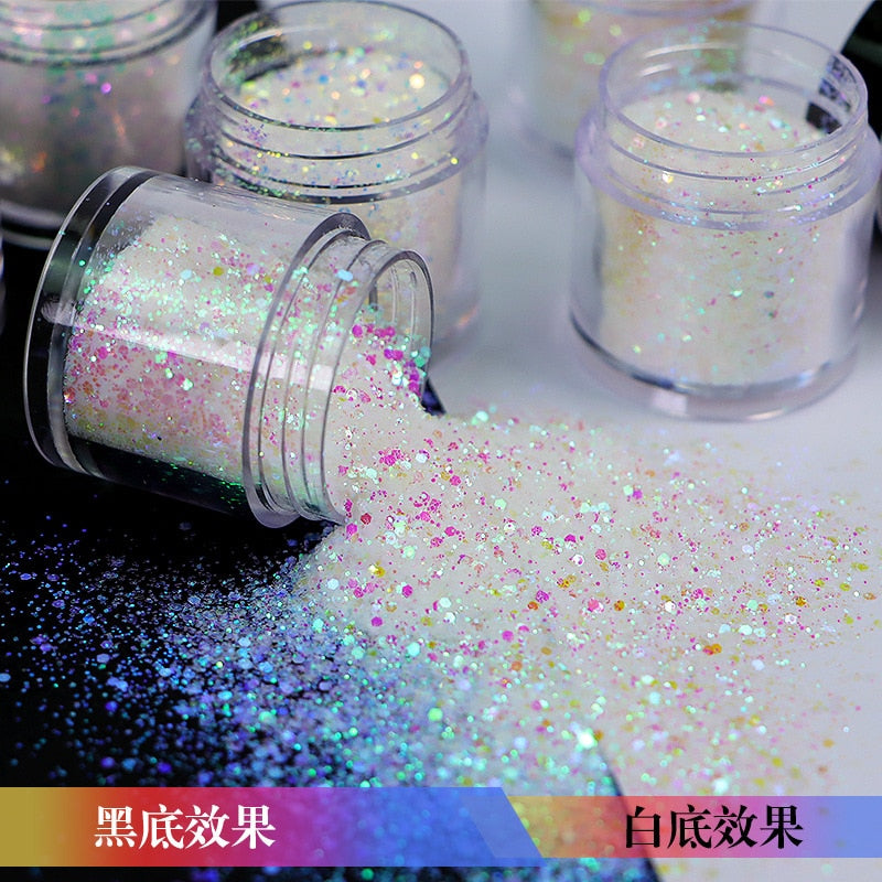 Crystal Love Series Nail Art Glitter  Powder Sparkly Laser  Symphony Chameleon Fine Dust Charms Nail Supplies for Professionals