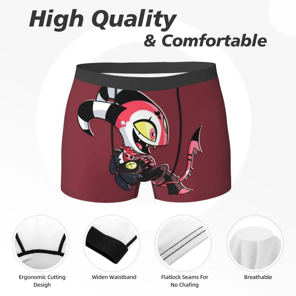 Helluva Boss Loona Underwear cartoon loona fanart hotel wolf moon Print Boxer Shorts Trenky Men Panties Elastic Boxer Brief Gift