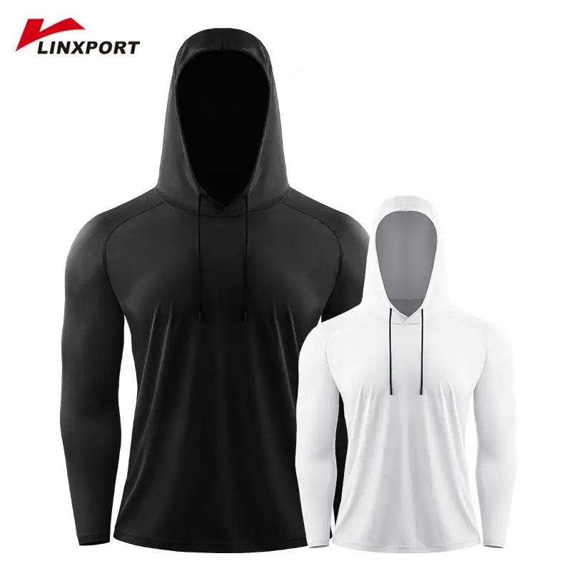 Men's Hoodies Compressed Running Shirts Quick Dry Gym Clothing T-shirt Workout Sportswer Bodybuilding Rashguards Male Solid Tops