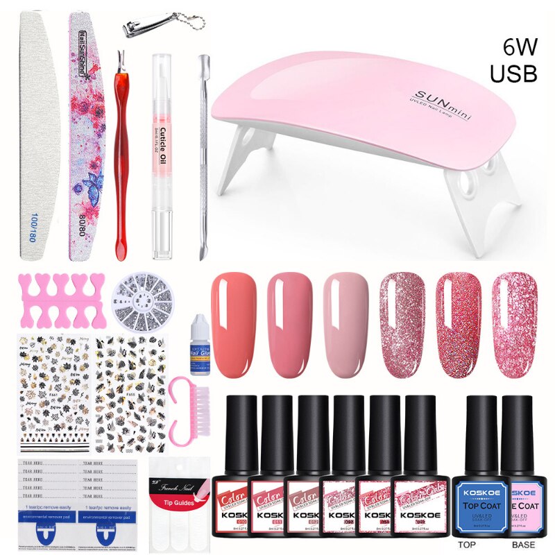 Professional Nail Set Nail Gel Kit with 120W/54W UV Nail Lamp and Nail Drill for All Drying Gel Nail Polish Manicure Set