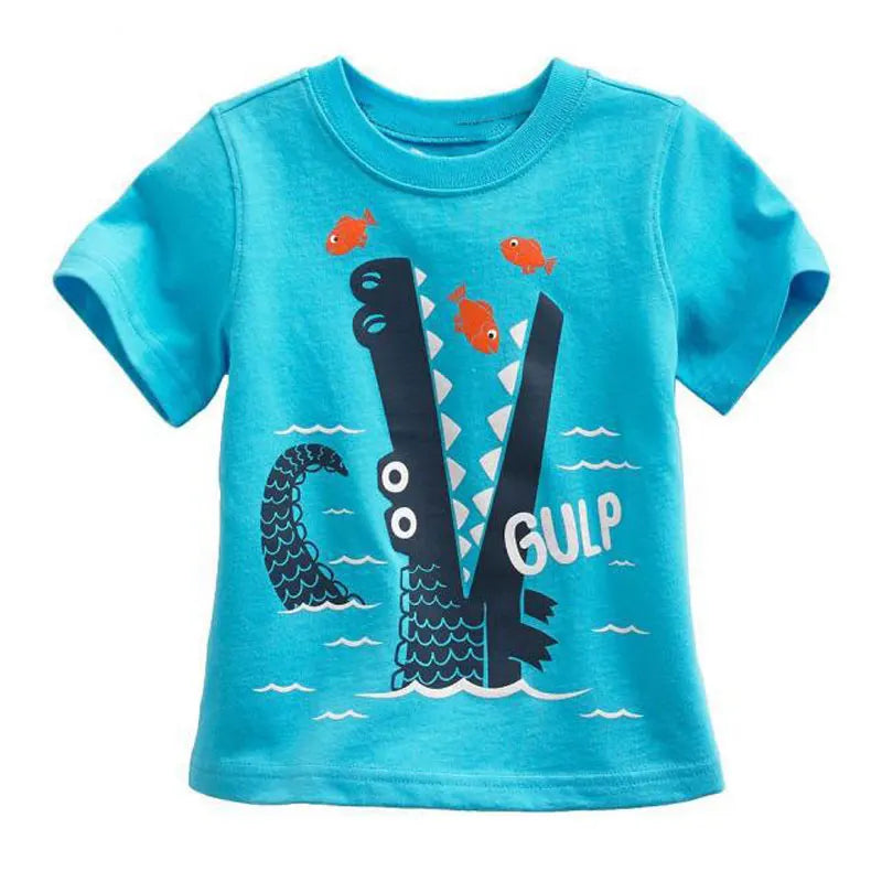 New Baby Boys T Shirt Cotton Car Printed Top Tees For Boy Kids Brand Shirt Tops Children Outwear Baby 2023 Summer Clothing