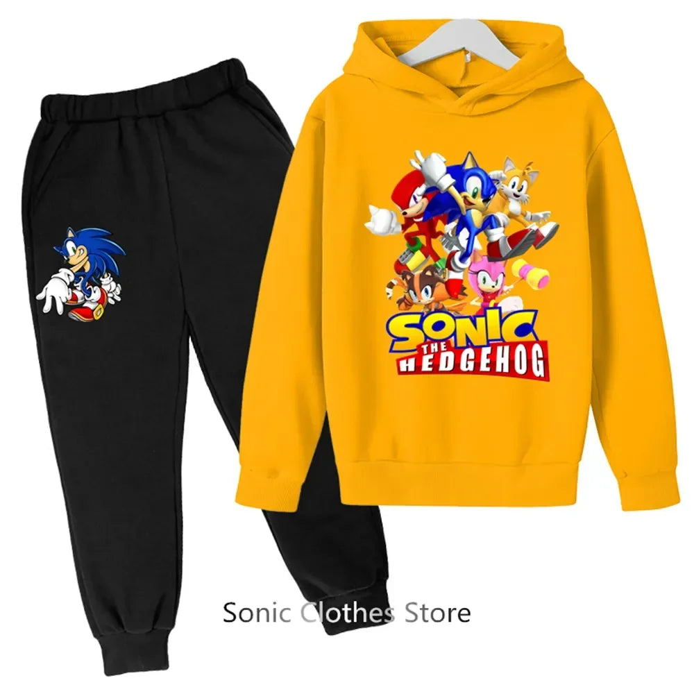 Sega Sonic- Tracksuit Kids Clothing Sets Baby Boys Girls Fashion Sports Suits Sweatshirts+pants Brand Clothes