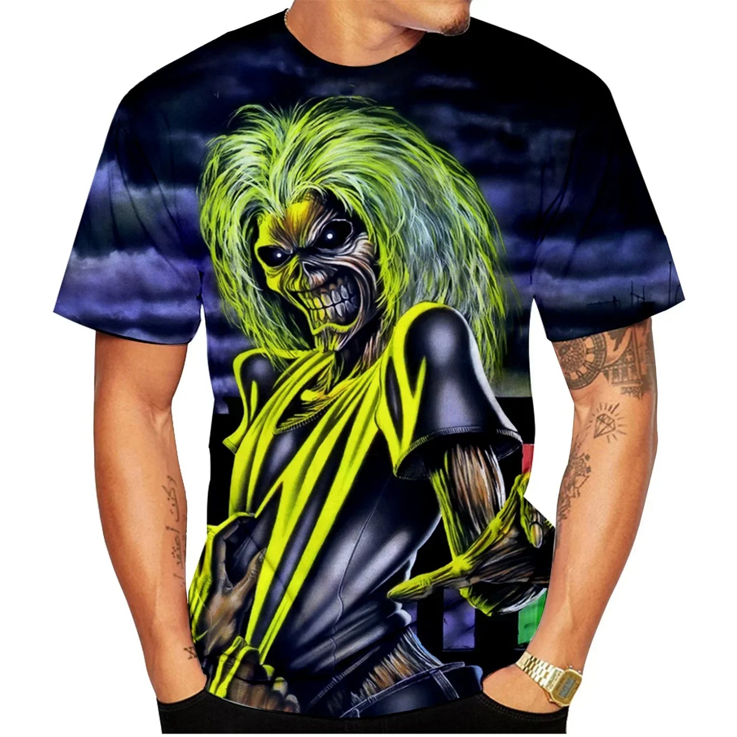 Vintage Gothic Vintage Horror Skull 3D Print Men's T-shirts Y2k New Fashion O-neck Short Sleeve Tops Hip-Hop Streetwear Men Tees