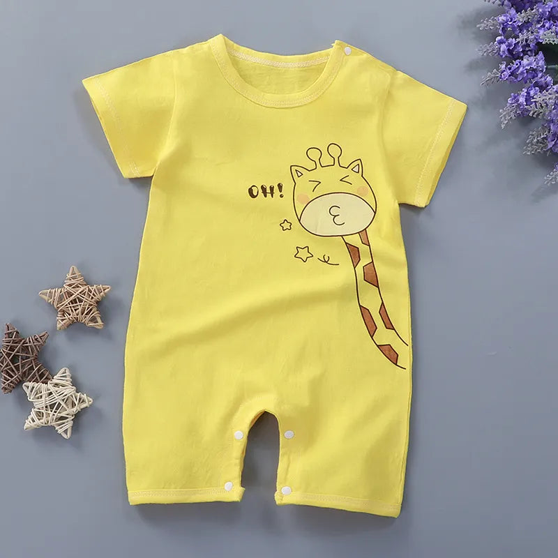 Short Sleeve Summer Rompers Baby Girls Baby Boys Cotton Rompers Newborn Infant Little Kids Rompers Cartoon Baby Clothes