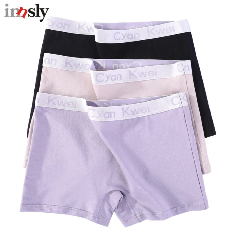 Women Boyshorts Cotton Big Size Solid Female Boxer Underwear Under Skirt