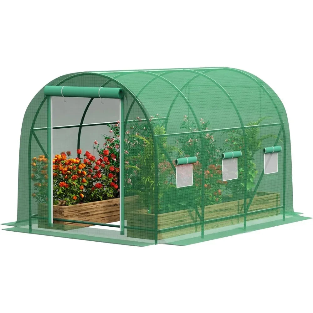 Greenhouses for Outdoors Winter Heavy Duty Large Walk in Tunnel Green House Portable for Plants, Reinforced Frame, Free Shipping