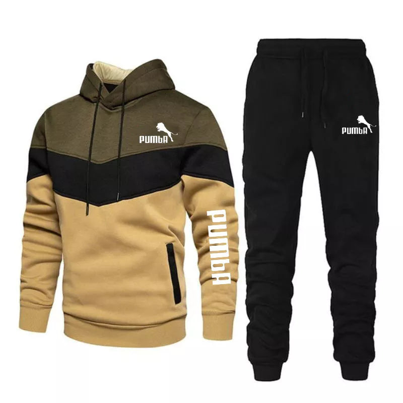 New Men's Autumn Winter Sets Zipper Hoodie+Pants Pieces Casual Tracksuit Male Sportswear Brand Clothing Sweat Suit