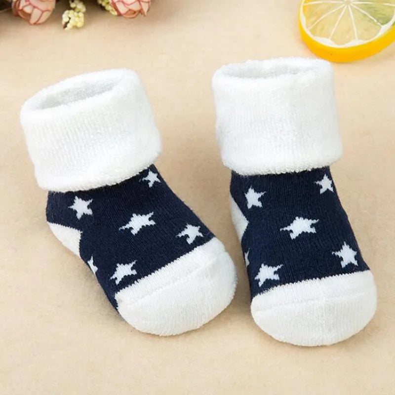 Baby Socks Girls Boys Print Thick Terry Clothes Newborn Accessories Kids Children Toddlers Slipper Gift Clothes Infant Stuff