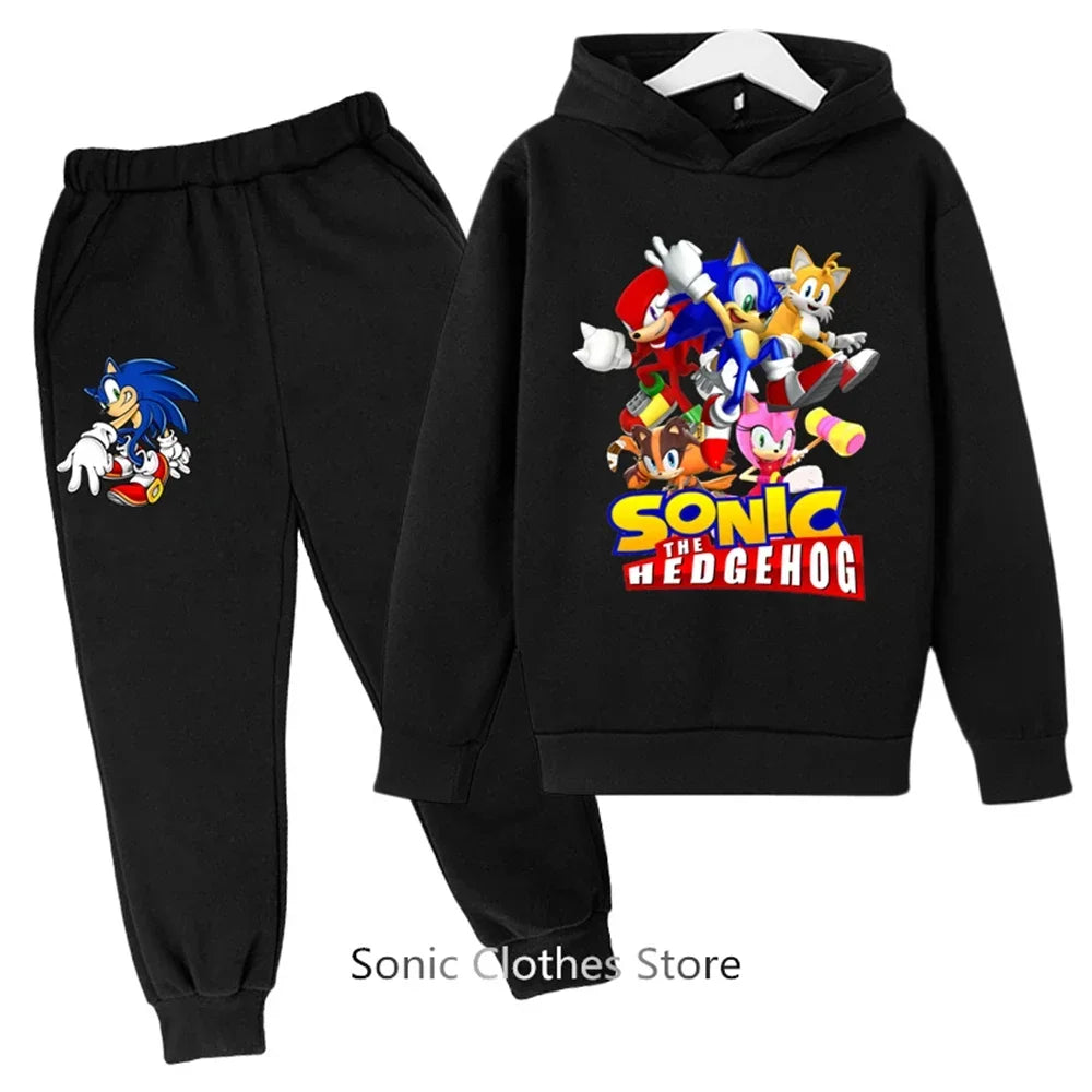 Sega Sonic- Tracksuit Kids Clothing Sets Baby Boys Girls Fashion Sports Suits Sweatshirts+pants Brand Clothes