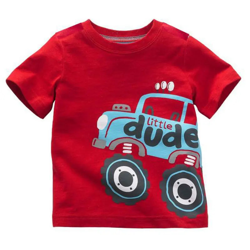 New Baby Boys T Shirt Cotton Car Printed Top Tees For Boy Kids Brand Shirt Tops Children Outwear Baby 2023 Summer Clothing