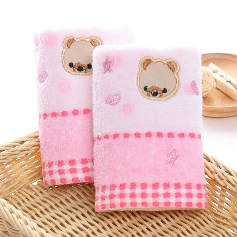 25*50cm baby cartoon bear soft towel high quanlity cotton baby printing washcloth handkerchief kids feeding wipe cloth towel