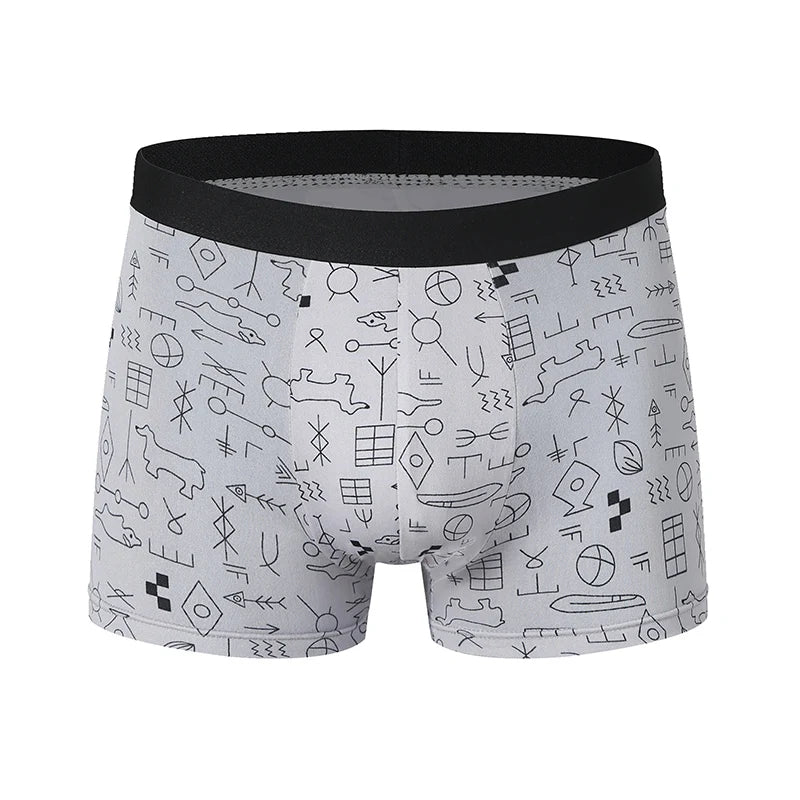 10-piece men's random fashion printed underwear Europe and large size sexy men comfortable wild boyshort elastic waist pants.