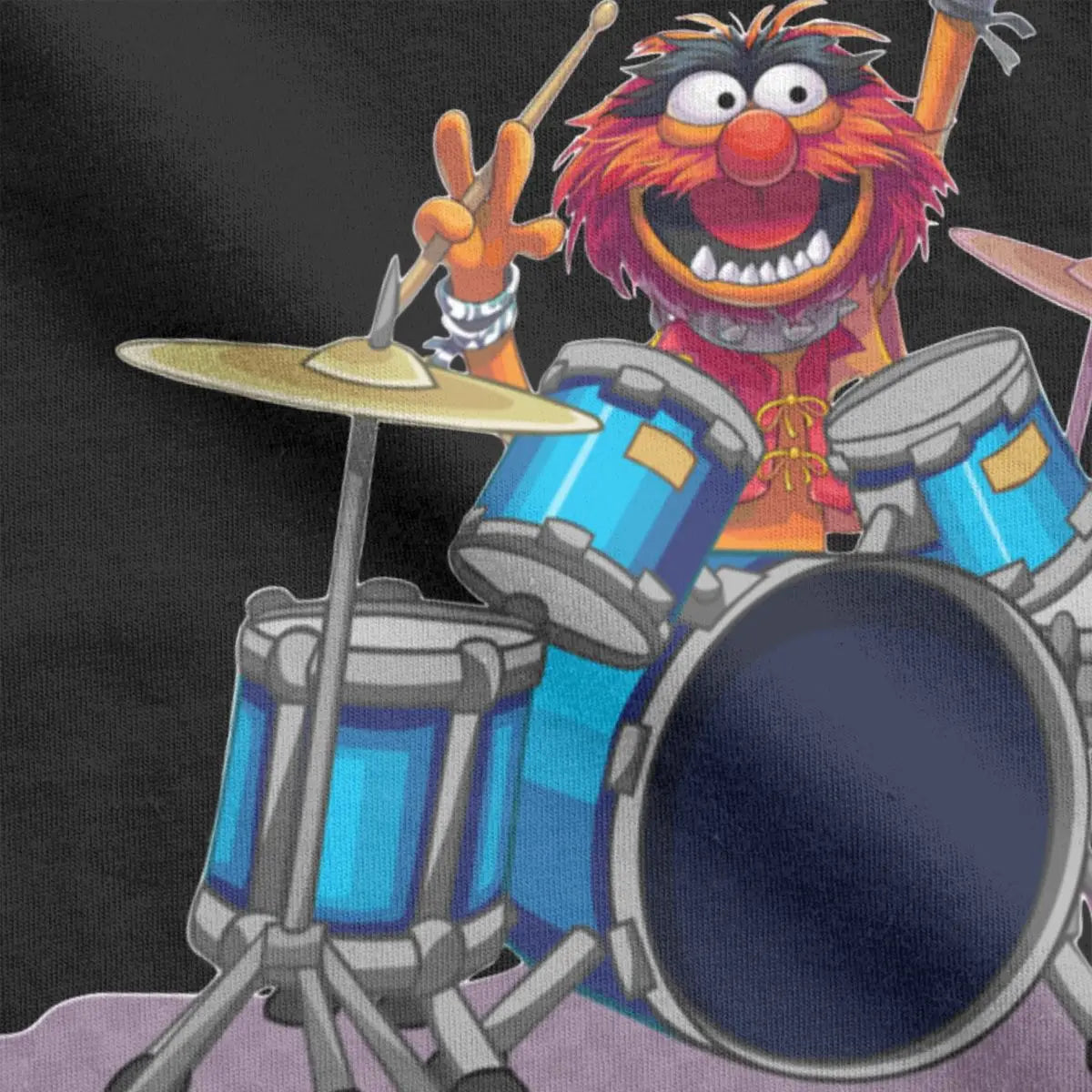 Animal Drummer The Muppets Show T-Shirts Men Disney Funny Pure Cotton Tees Crewneck Short Sleeve T Shirts Summer Tops