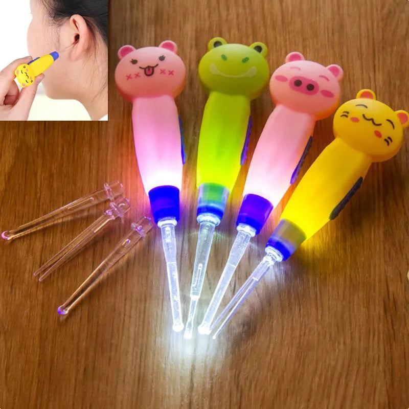 Baby Care Ear Spoon Light Child Ears Cleaning with Light Wholesale Earwax Spoon Digging Luminous Dig Ear Syringe japanese style