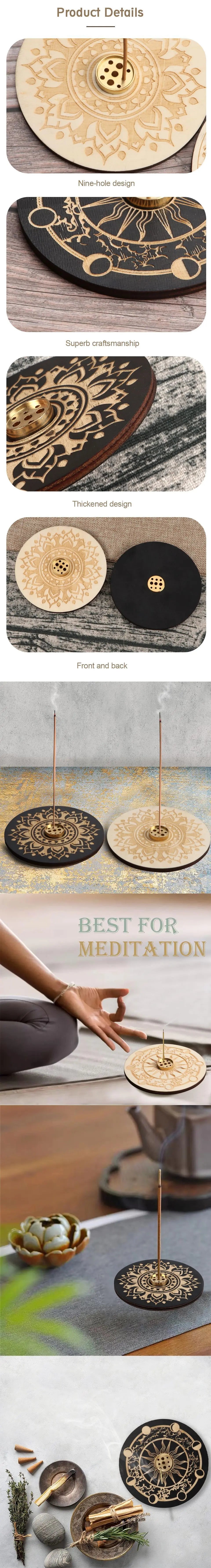 Wood Aroma Stand Incenses Holder for Home Offices Create Relax Atmospheres Improve Sleep Qualities Yoga Studios Decoration