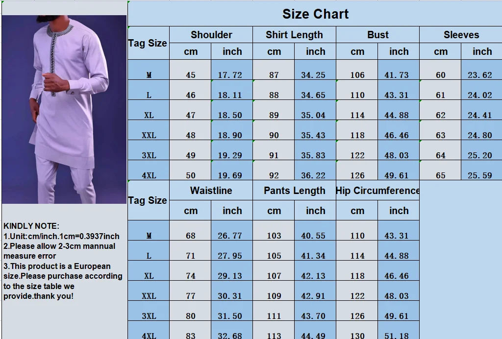 2023 New Men's Sets Long-sleeved Embroidered Solid Color Shirt Casual Pants 2-piece Suit Party Festival Elements Man Outfits