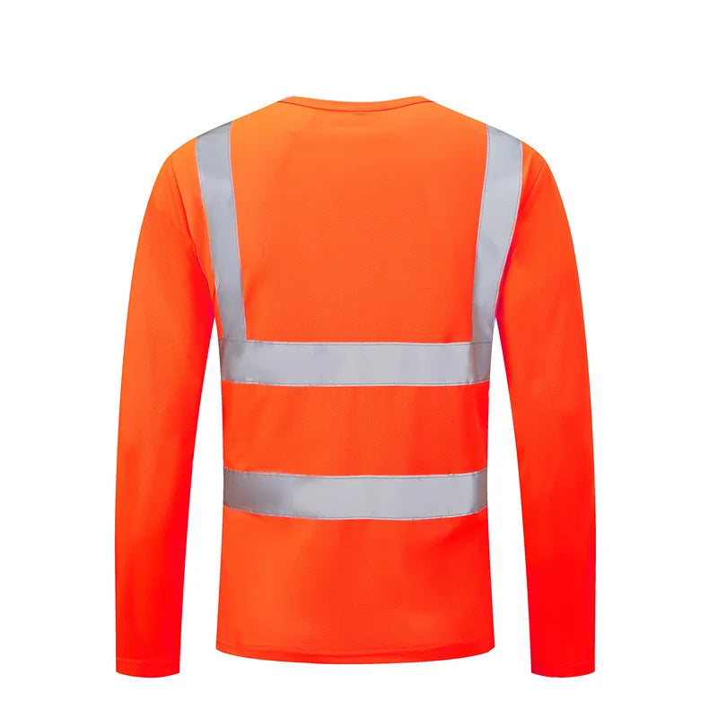 2023Outdoor Shirt Fluorescent High Visibility Safety Work Shirt Summer Breathable Work T Shirt Reflective Vest t-shirt Quick Dry