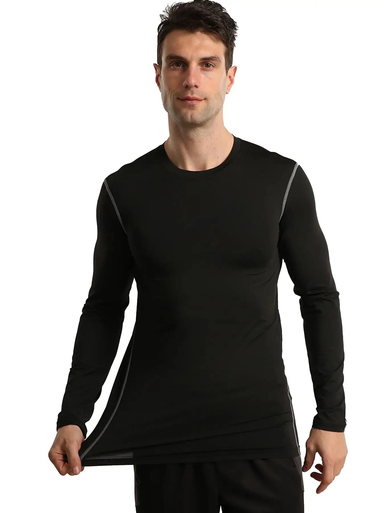 3 Pack Men Compression Running T-shirt Fitness Tight Long Sleeve Sport Shirts Training Jogging Tops Gym Sportswear