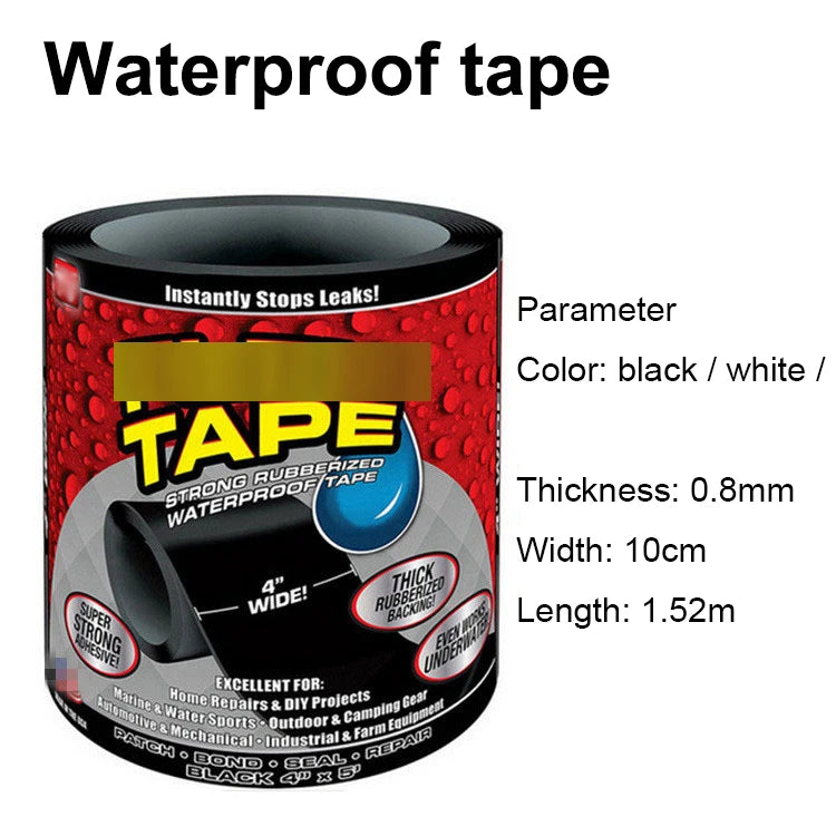 1.52m Strong Fiber Super Waterproof Tape Stop Leak Seal Repair Tape Performance Self Tape Fiberfix Adhesive Tape PE Tube PVC Etc